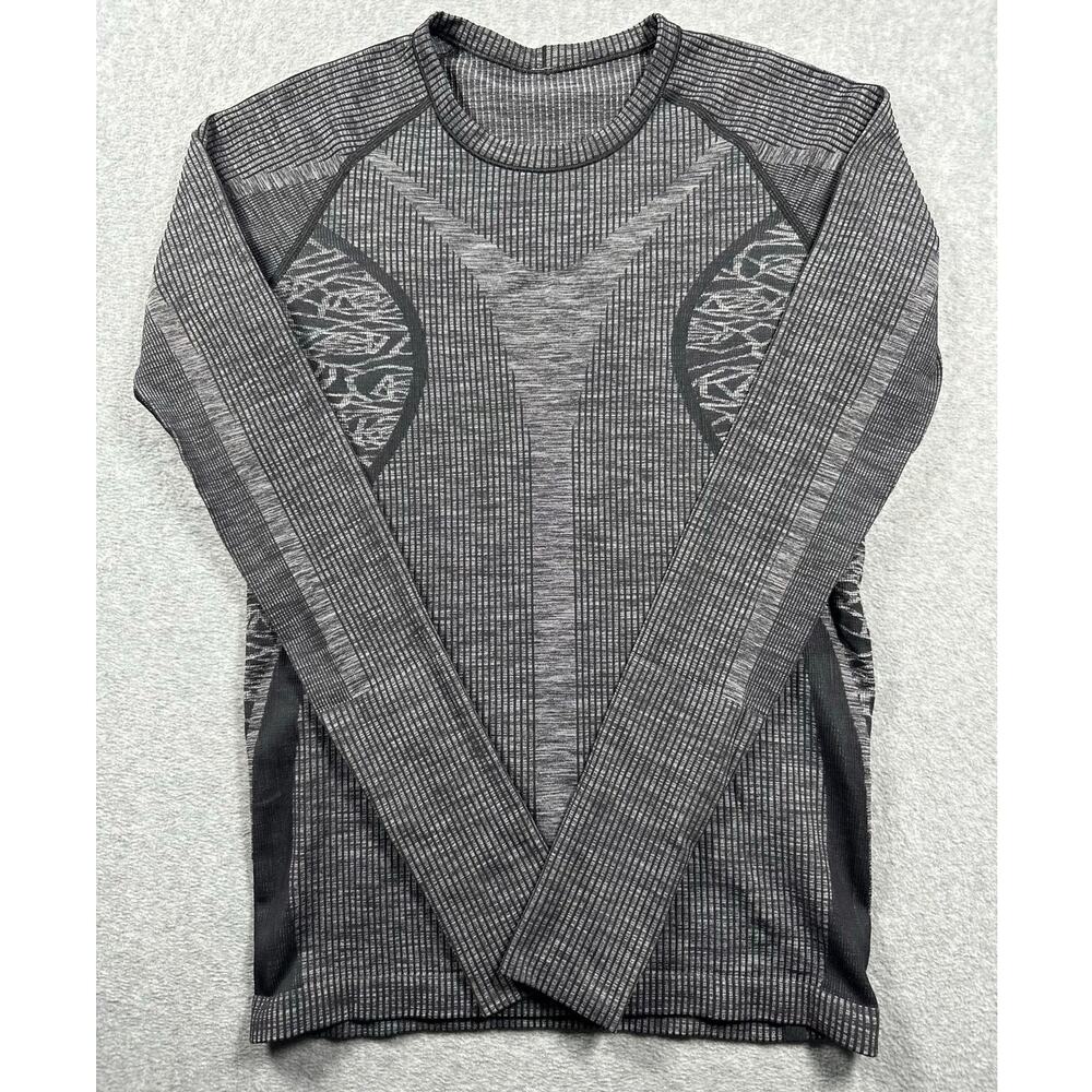 Lululemon Rest Less Pullover Running Top Women's Est. 6 Heather Gray Crew Neck